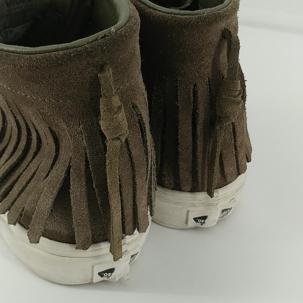 Vans Green Suede Fringe High Top Sneakers - Picture 4 of 6